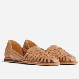 Nisolo Hurache Leather Sandals Almond Sz 10 Like New